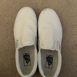 White slip on vans size woman’s 9